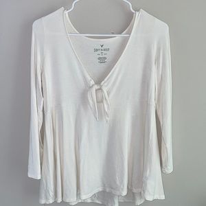 AE Soft & Sexy | White Tie Front Shirt